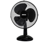 Jocca - Ventilatore da tavolo diametro 30cm / Potenza 45W / 3 velocità / 3 pale/Sistema oscillante, testa reclinabile (nero)