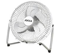 Jocca - Ventilatore industriale da pavimento, 25W, silenzioso, da banco reclinabile, 2 velocità, compatto| 3 pale in metallo| con maniglia, facile da usare, diametro 27cm