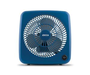 Jocca - Ventilatore Portatile da Terra o da Tavolo| 5 Pale| 3 Velocità| Spegnimento Automatico| Timer| Ventilatore a Cassetta| Antiribaltamento| Diametro 30 cm| Casa o Ufficio| Blu