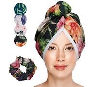 JOCERO - Asciugamano per capelli in bambù, asciugamano per capelli turbante con bottone per tutti i tipi di capelli, super assorbente, asciugatura rapida, turbante in viscosa di bambù