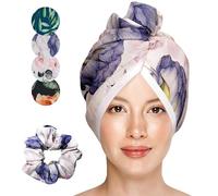 JOCERO - Asciugamano per capelli in bambù, asciugamano per capelli turbante con bottone per tutti i tipi di capelli, super assorbente, asciugatura rapida, turbante in viscosa di bambù