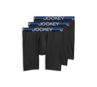Jockey Infinite Cool - Boxer da uomo in microfibra elasticizzata, 20,3 cm, confezione da 3, nero, Small