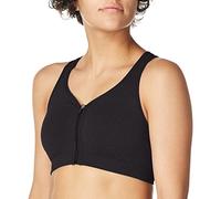 Jockey Women's Bras Zip Front Sports Bra, Black, M