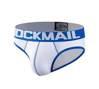 JOCKMAIL Biancheria intima da uomo sexy slip pantaloncini a rete slip da uomo sexy mutandine maschili boxer biancheria intima in cotone traspirante, 351bianco, L