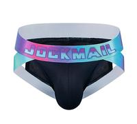 JOCKMAIL Biancheria intima da uomo sexy slip pantaloncini a rete slip da uomo sexy mutandine maschili boxer biancheria intima in cotone traspirante, 317 nero, XL