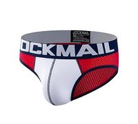 JOCKMAIL Biancheria intima da uomo sexy slip pantaloncini a rete slip da uomo sexy mutandine maschili boxer biancheria intima in cotone traspirante, 351rosso, M