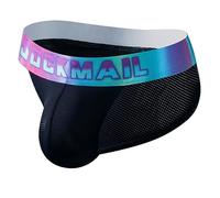 JOCKMAIL Biancheria intima da uomo sexy slip pantaloncini a rete slip da uomo sexy mutandine maschili boxer biancheria intima in cotone traspirante, 314 nero, L