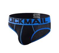 JOCKMAIL Biancheria intima da uomo sexy slip pantaloncini a rete slip da uomo sexy mutandine maschili boxer biancheria intima in cotone traspirante, 351 nero, XL