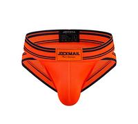 JOCKMAIL Biancheria intima da uomo slip da uomo atletica slip da uomo in rete comoda biancheria intima sportiva da uomo, Arancione, XL