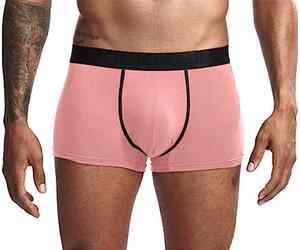 JOCKMAIL, Boxer corti da uomo in modal morbido, biancheria intima da uomo con tasche separate doppie, boxer con apertura e bretelle per la cura della salute e della terapia, rosa, L