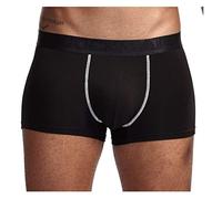 JOCKMAIL - Boxer da uomo in modal, morbidi, con tasche separate, a doppia tasca, con terapia della mosca Nero L