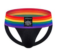 JOCKMAIL Slip da uomo sospensorio atletico sostenitore uomo Jockstrap arcobaleno uomo sport intimo jockstrap per palestra sport, Nero , XL