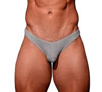 Jockstrap Uomo Sexy, perizoma da uomo in cotone, biancheria intima, tinta unita, doppia costa, ultra sottile, traspirante, perizoma leggero, basso, per la casa e l'attività all'aria aperta, grigio