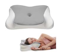 jocoiot Cuscino cervicale per collo e spalle, ergonomico Contour Memory Foam Cuscini per dormire con cuscini lavabili - Grigio