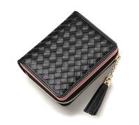 Jocose Moose Portafoglio donna in ecopelle moderna con frange decorative e protezione RFID, dotato di 4 tasche per carte, perfetto per lo shopping, i viaggi e la vita quotidiana femminile