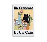 jocrynsi Poster artistico da parete con scritta "Good Morning Coffee", idea regalo per amanti del caffè (30 x 45 cm), colore beige, stampa artistica da parete su tela, decorazione per la casa, camera