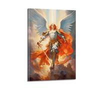 jocrynsi Stampa artistica da parete artistica da parete con San Michele Arcangelo religioso, stampa artistica da parete su tela, decorazione per la casa, camera da letto e soggiorno, 30 x 45 cm, stile