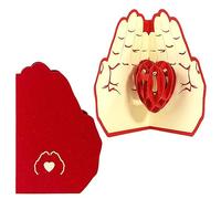 JOCXZI Biglietto di Auguri 3D Pop-up - di Auguri 3D Pop-up per lei Lui - Creativo Amanti Romantici sotto Le Mani Cuore, Matrimonio Carta Inviti, Regalo di Compleanno per Amica, Mamma, Moglie