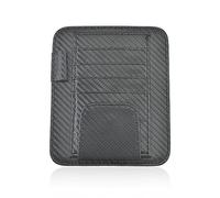 JOCXZI Organizer per Parasole per Auto, PU Leather Organizzatore Visiera,Accessori Interni per Auto, per Carta, Cellulare, Penna, Supporto Occhiali Sole(Nero)