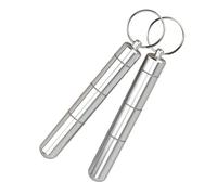 JOCXZI Organizer per Pillole Personali,Armadietti Farmacia,Portapillole Portachiavi Portapillole Tascabile, Portapillole in Metallo da Viaggio, Dispenser per Pillole,2 Pezzi d'Argento