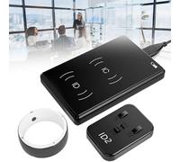 JODAIS Anello Multifunzione con replicatore CDS RFID, Anello Intelligente R5, 6 Carte RFID Integrate e 2 Pietre sanitarie, Controller IC/ID/Lettore NFC, Anelli Intelligenti per Telefono NFC,