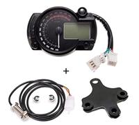Jodriva 15000rpm Moto moderna Luce digitale LCD Tachimetro digitale Contagiri Contachilometri regolabile Moto 7 colori Contachilometri per moto(With bracket)