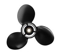 Jodriva 174817/778773 Elica fuoribordo in lega di alluminio 9 1/4 X 11, for Johnson, for Evinrude, for OMC 8-15HP Nero 3 pale 13 denti scanalati Elica per barche a tre pale