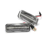 Jodriva 2 pezzi indicatori di direzione dinamici luce lampeggiante 12V luce di posizione laterale Streamer con luci laterali for auto Emark, for Opel, Omega B 2021 Spia luminosa per auto(Transparent)