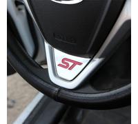 Jodriva Accessori for Ford, for la nuova Fiesta MK7 2009-2017, for Ecosport 2012-2017, coprivolanti for auto Adesivo per volante(Chrome red)