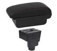 Jodriva Accessorio for auto, for Ford, for Ecosport, 2013 2014 2015 2016 2017 Box bracciolo for auto Bracciolo for auto Console centrale USB di archiviazione Bracciolo per auto(BLACK C1 Red Line)
