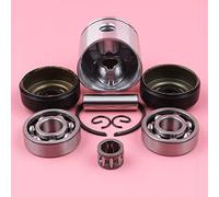 Jodriva Anello spinotto pistone da 40 mm elastico Cuscinetto manovella Paraolio ad ago, for Husqvarna 41 141 141LE 142 142E, Parti motosega Kit cuscinetto albero motore motosega