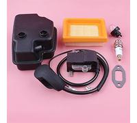 Jodriva Bobina di accensione marmitta scarico, for FS120 FS200 FS250 Filtro aria Primer Lampadina Candela Guarnizione Tagliaerba Pezzo ricambio Kit silenziatore per motosega