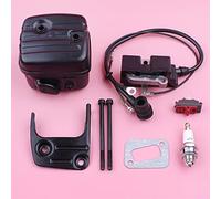 Jodriva Bobina di accensione marmitta scarico, for Husqvarna, 340 345 346XP 350 351 Motosega Pezzo ricambio Staffa Bullone Interruttore Guarnizione Candela Kit silenziatore per motosega