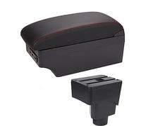 Jodriva Box bracciolo for auto Bracciolo for auto Console centrale Accessorio USB for auto, for Ford, for Ecosport, 2013-2017 Bracciolo per auto(BLACK E1 Red Line)