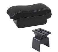 Jodriva Box bracciolo for auto Scatola portaoggetti for console centrale Car-styling con portabicchieri Accessori USB, for Peugeot, 307 Bracciolo per auto(BLACK B2 White Line)