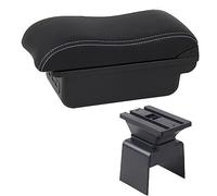 Jodriva Box bracciolo for auto Scatola portaoggetti for console centrale Car-styling con portabicchieri Accessori USB, for Peugeot, 307 Bracciolo per auto(BLACK C2 White Line)