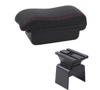 Jodriva Box bracciolo for auto Scatola portaoggetti for console centrale Car-styling con portabicchieri Accessori USB, for Peugeot, 307 Bracciolo per auto(BLACK B2 Red Line)