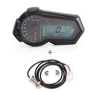 Jodriva Contachilometri universale for motocicletta da 1200 giri/min, contagiri digitale LCD UTV, tachimetro, calibro 2 4 cilindri N1-6 Contachilometri per moto(With sensor 1)