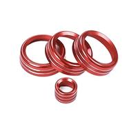 Jodriva For Land Rover, Discovery Sport 2015-2019 Auto Aria condizionata Manopola Pulsante di controllo volume audio Anello di copertura Anello di finitura per pomello aria condizionata(Rot)