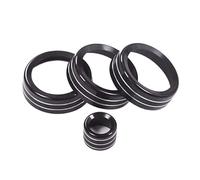 Jodriva For Land Rover, Discovery Sport 2015-2019 Auto Aria condizionata Manopola Pulsante di controllo volume audio Anello di copertura Anello di finitura per pomello aria condizionata(Schwarz)