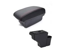 Jodriva For NISSAN, for Note 2016-2018 Bracciolo interno Console centrale Scatola portaoggetti Bracciolo Decorazione auto-styling Bracciolo per auto(BLACK D Red)