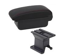 Jodriva For Toyota, box bracciolo IQ bracciolo for auto interno vano portaoggetti centrale accessori for auto parti di retrofit con braccioli for auto USB Bracciolo per auto(BLACK A Red Line No Usb)