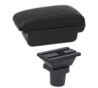 Jodriva For Toyota, for Aqua Car Bracciolo Box Car Center Console Storage Box Accessorio bracciolo USB Bracciolo per auto(BLACK C1 White Line)