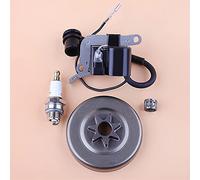 Jodriva Kit Bobina di accensione Tamburo pignone Frizione Motosega Candela Cuscinetto ad Aghi, for Echo, CS3700 CS4200 Tamburo Frizione Motosega