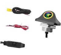 Jodriva Kit camma per retromarcia automatica Telecamera per retromarcia 180° 4K 1080P Visione notturna Ahd per auto con interruttore a pulsante(BLACK CVBS AHD)