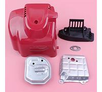 Jodriva Kit copertura guida aria silenziatore di scarico motore cilindro superiore GX35 GX35NT HHT35S Parte piccolo a 4 tempi Kit silenziatore per motosega
