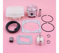 Jodriva Kit filtro aria carburante pistone da 45 mm, for Husqvarna, 353 350 Cilindro Marmitta Guarnizione Cuscinetto Motosega Sostituisci il pezzo di ricambio Kit silenziatore per motosega