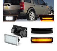 Jodriva Kit luci LED for auto, 2 indicatori laterali dinamici e targa, for Discovery 3 4 Freelander Rang, for Rover, Sport, design Canbus senza errori, assemblaggio pezzi Luce targa