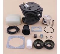 Jodriva Kit pistone cilindro da 44 mm, for Husqvarna 346XP 350 351 353, linea filtro carburante aria paraolio aspirazione motosega 503869971 Kit cuscinetto albero motore motosega