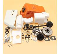 Jodriva Kit Serbatoio Olio Carburante Tamburo Frizione Cilindro pignone Coperchio Motosega Parti di Ricambio, for STIHL, MS170 MS180 017 018 MS 180 170 Tamburo Frizione Motosega